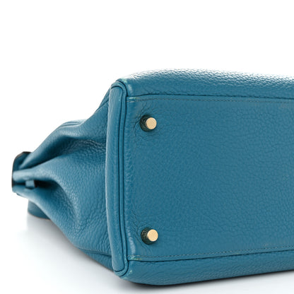 Hermes Taurillon Clemence Kelly Retourne 35 Bleu Izmir 9 of 13
