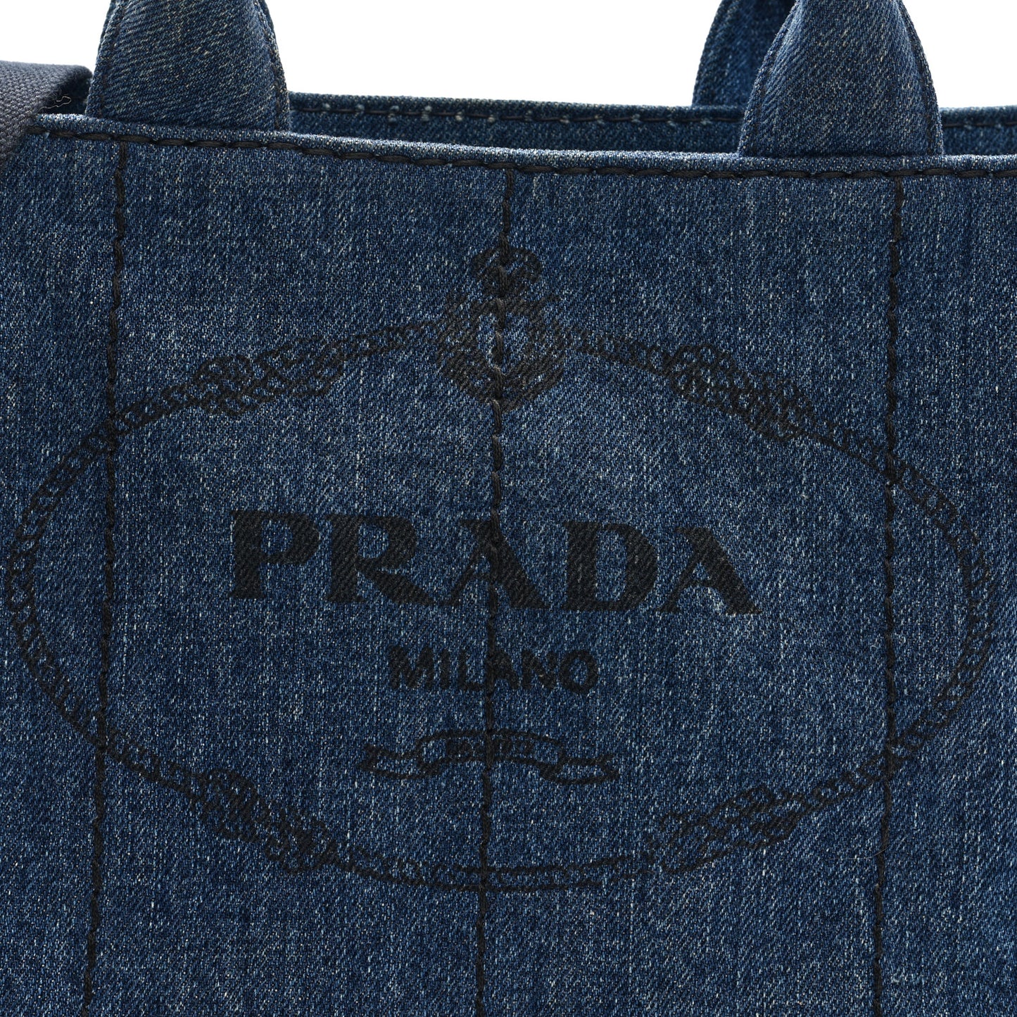 Denim Small Logo Tote Bleu