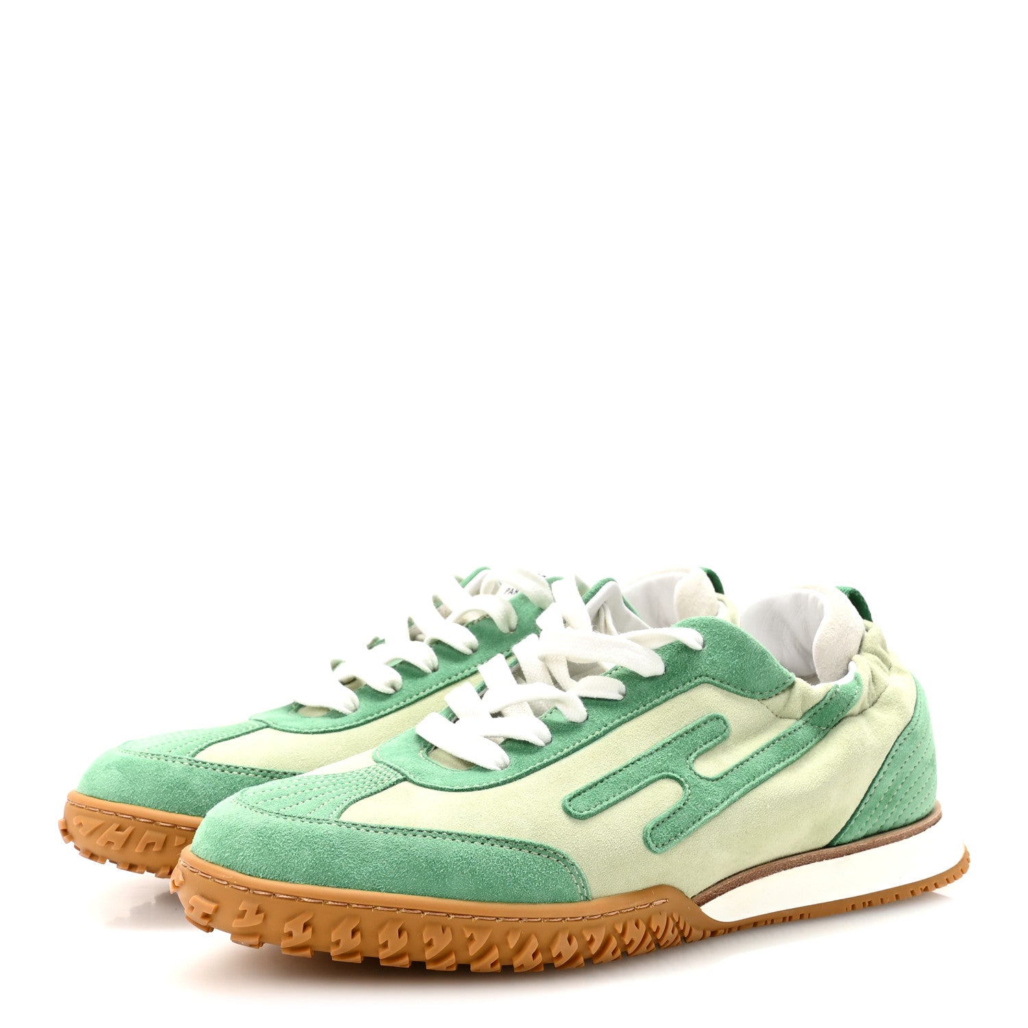 Hermes Suede Goatskin Jet Sneakers 38.5 Vert De Mer Vert Opaline 4 of 9