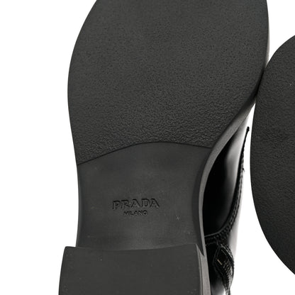 Prada Spazzolato Chocolate 50mm Combat Boots 35.5 Black 6 of 9