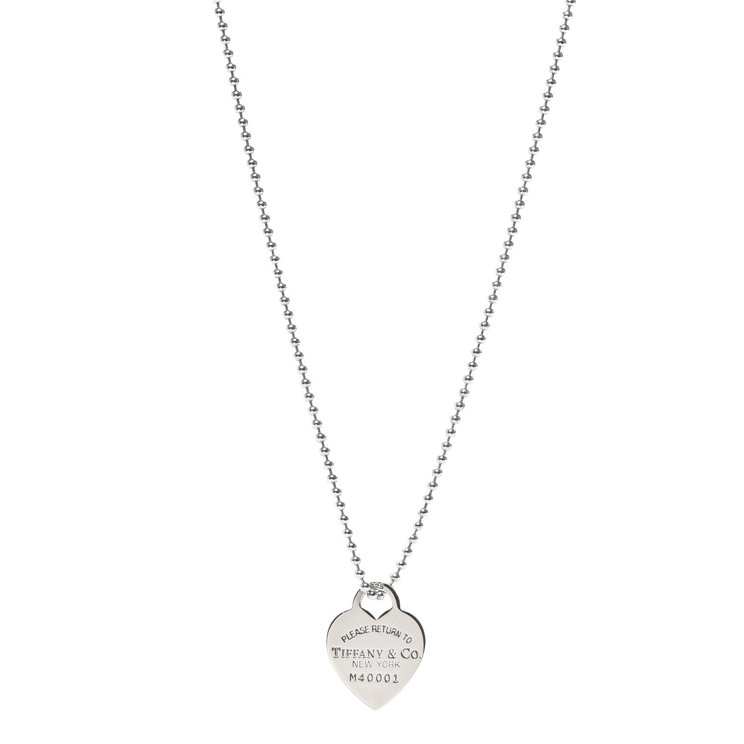 Tiffany Sterling Silver Long Return to Tiffany Heart Pendant Necklace 1 of 5