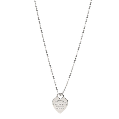 Tiffany Sterling Silver Long Return to Tiffany Heart Pendant Necklace 1 of 5