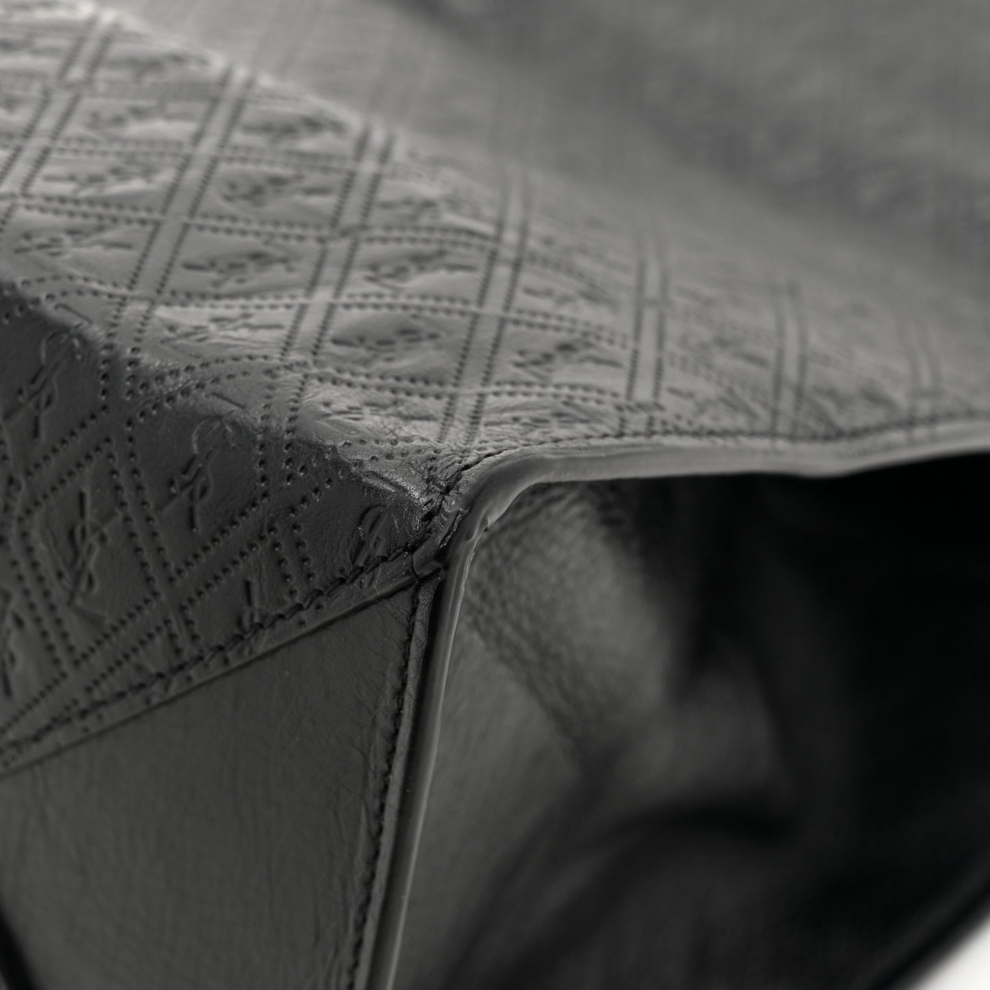 Calfskin Monogram Deli Paper Bag  Vintage Black