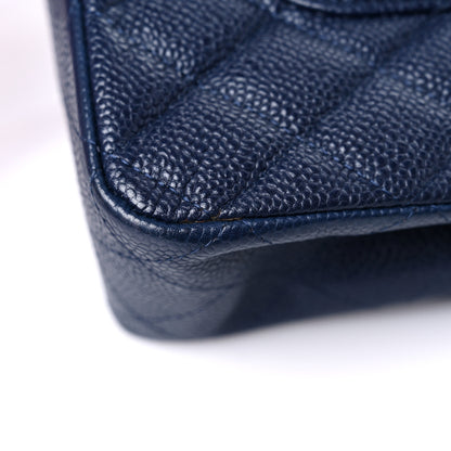 Chanel Caviar Quilted Medium Double Flap Navy 8 of 15