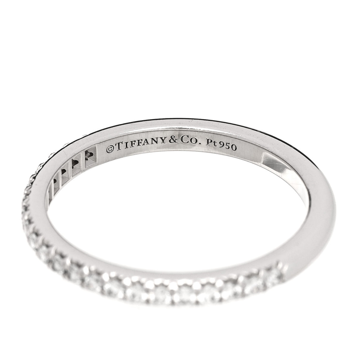 Platinum Diamond Grace Half Circle Wedding Band Ring 50 5.5