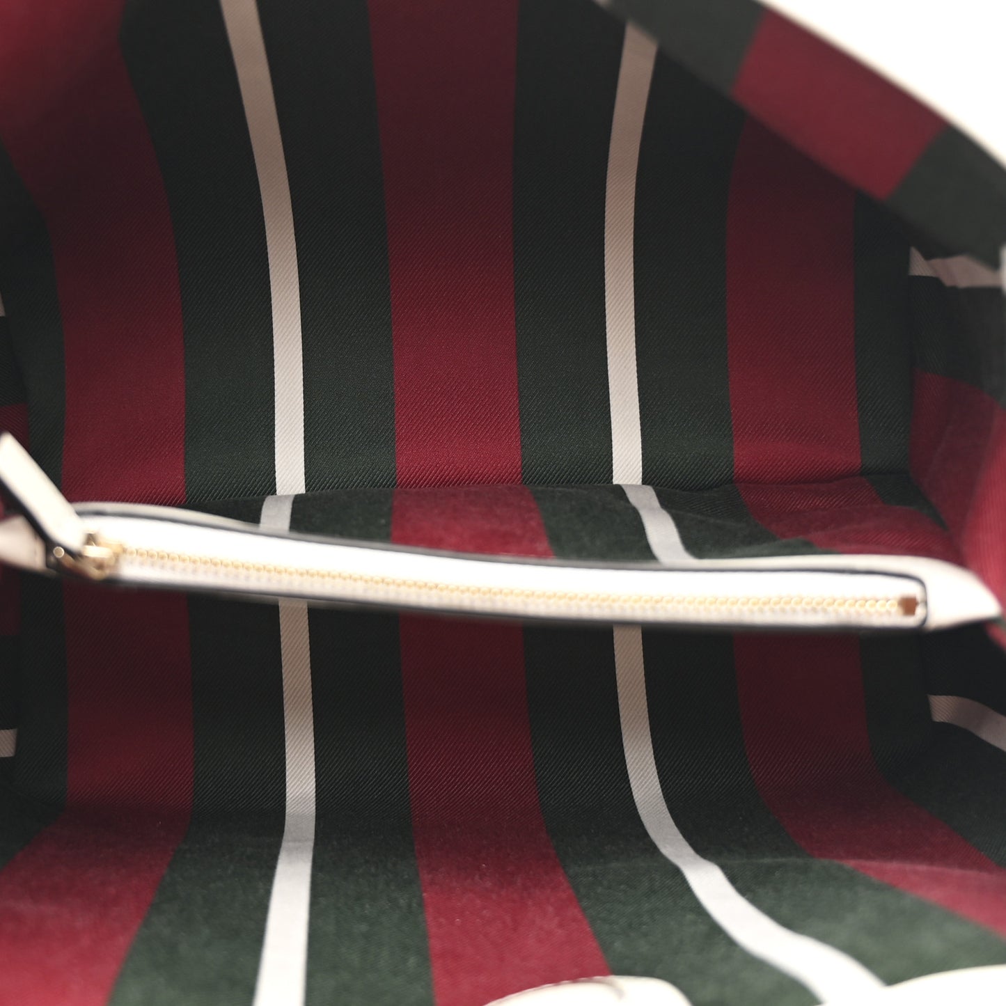 GG Supreme Monogram Medium Emblem Bucket Bag Beige White