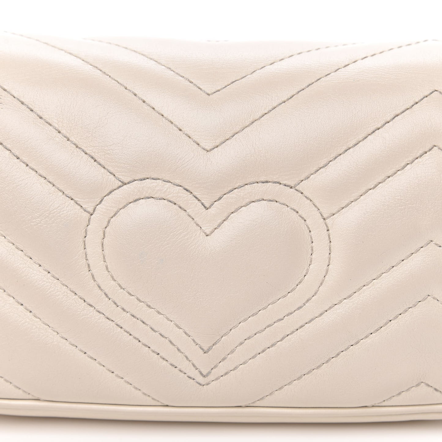 Calfskin Matelasse Super Mini GG Marmont Shoulder Bag White