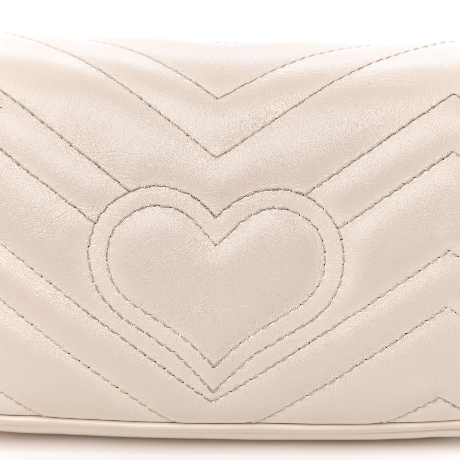 Gucci Calfskin Matelasse Super Mini GG Marmont Shoulder Bag White 13 of 17