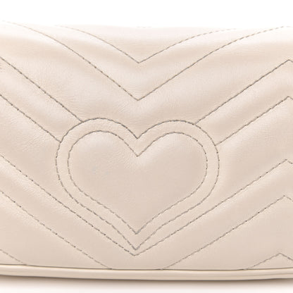 Gucci Calfskin Matelasse Super Mini GG Marmont Shoulder Bag White 13 of 17
