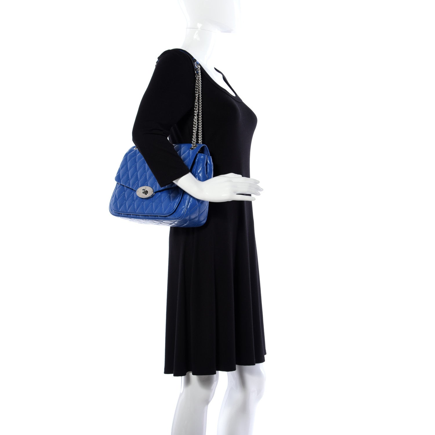 Mulberry Shiny Buffalo Quilted Darley Shoulder Bag Porcelain Blue 2 of 13