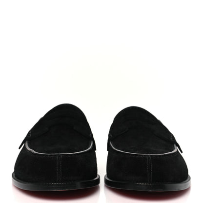 Christian Louboutin Crosta Alligator Embossed Mens Penny No Back Flat 42.5 Black 2 of 8