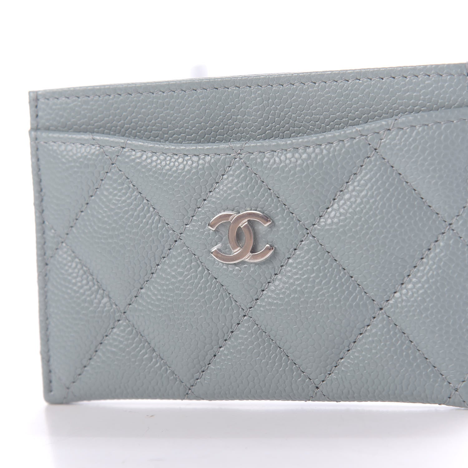 Chanel Caviar Quilted Card Holder Light Blue 8 of 9