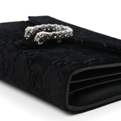 Gucci Velvet GG Monogram Mini Dionysus Chain Wallet Black 8 of 8
