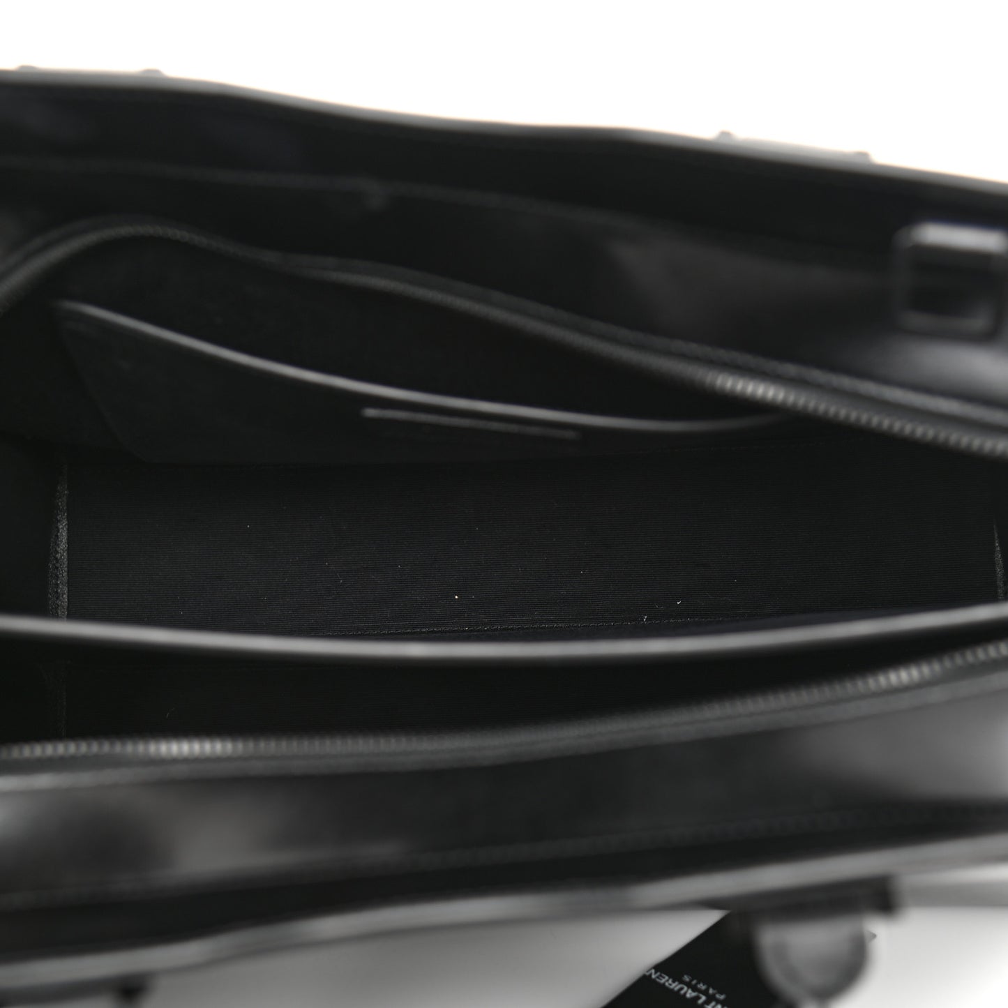 Shiny Calfskin Medium Uptown Tote Black