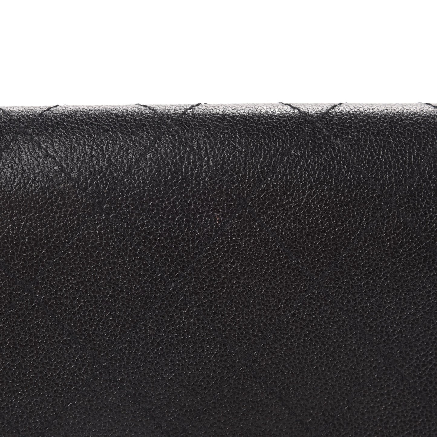 Calfskin Stitched Mademoiselle Flap Black