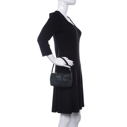 Alexander Wang Mesh Crystal Rhinestone Mini Heiress Pouch Navy 2 of 10