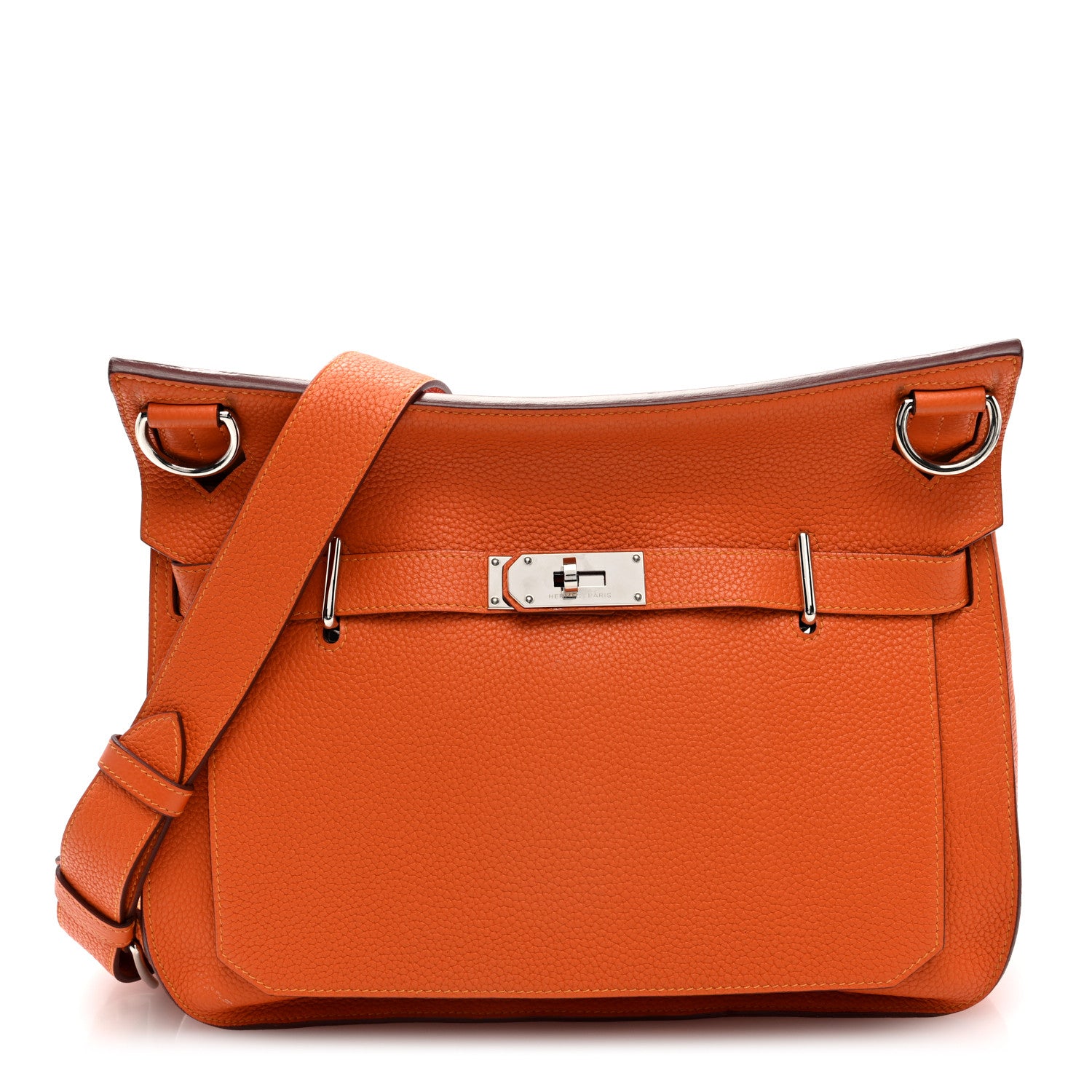 Hermes Taurillon Clemence Eclat Jypsiere 34 Orange Moutarde 1 of 10