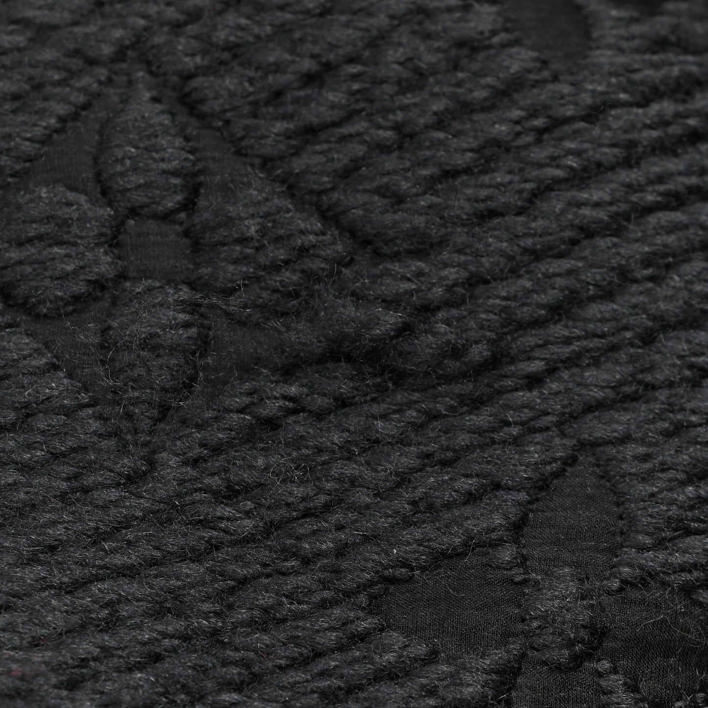 Wool Silk Logomania Scarf Charcoal Grey