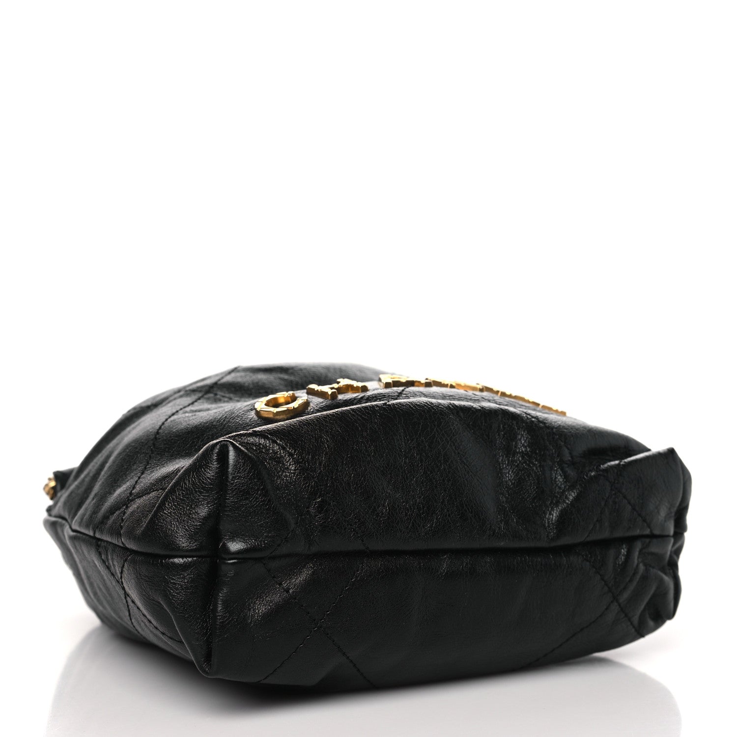 Chanel Shiny Crumpled Calfskin Quilted Pearl Mini Chanel 22 Black 4 of 11