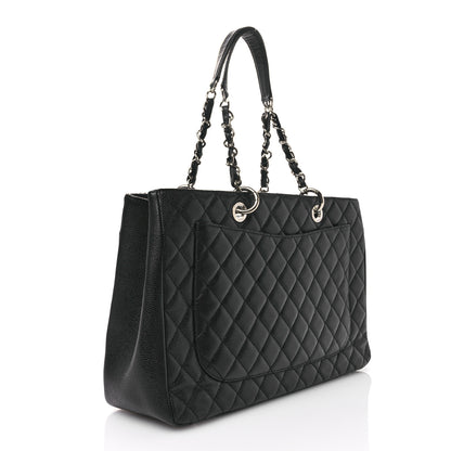 Chanel Caviar Quilted XL Grand Shopping Tote GST Black 3 of 12