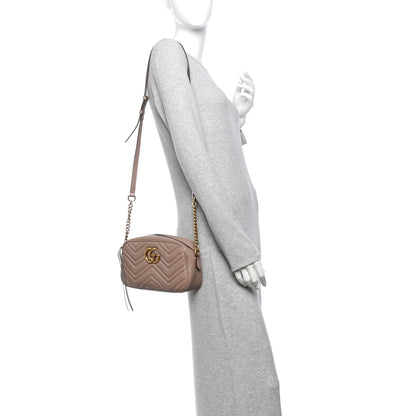 Gucci Calfskin Matelasse Small GG Marmont Chain Shoulder Bag Porcelain Rose 2 of 11