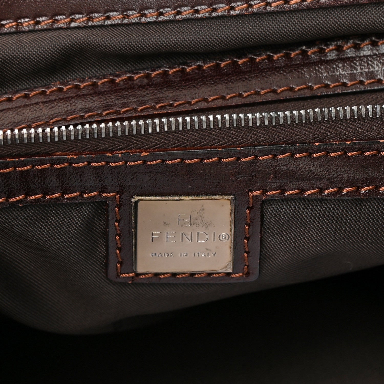 Fendi Zucca Calfskin Shopping Tote Tobacco 5 of 16