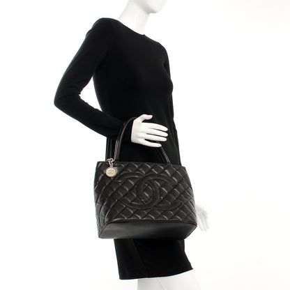 Chanel Caviar Quilted Medallion Tote Dark Brown 2 of 14