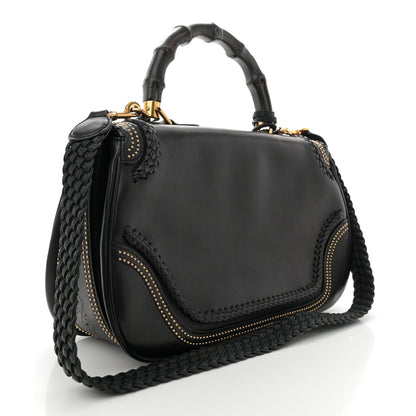 Gucci Calfskin New Bamboo Large Top Handle Bag Black 3 of 11