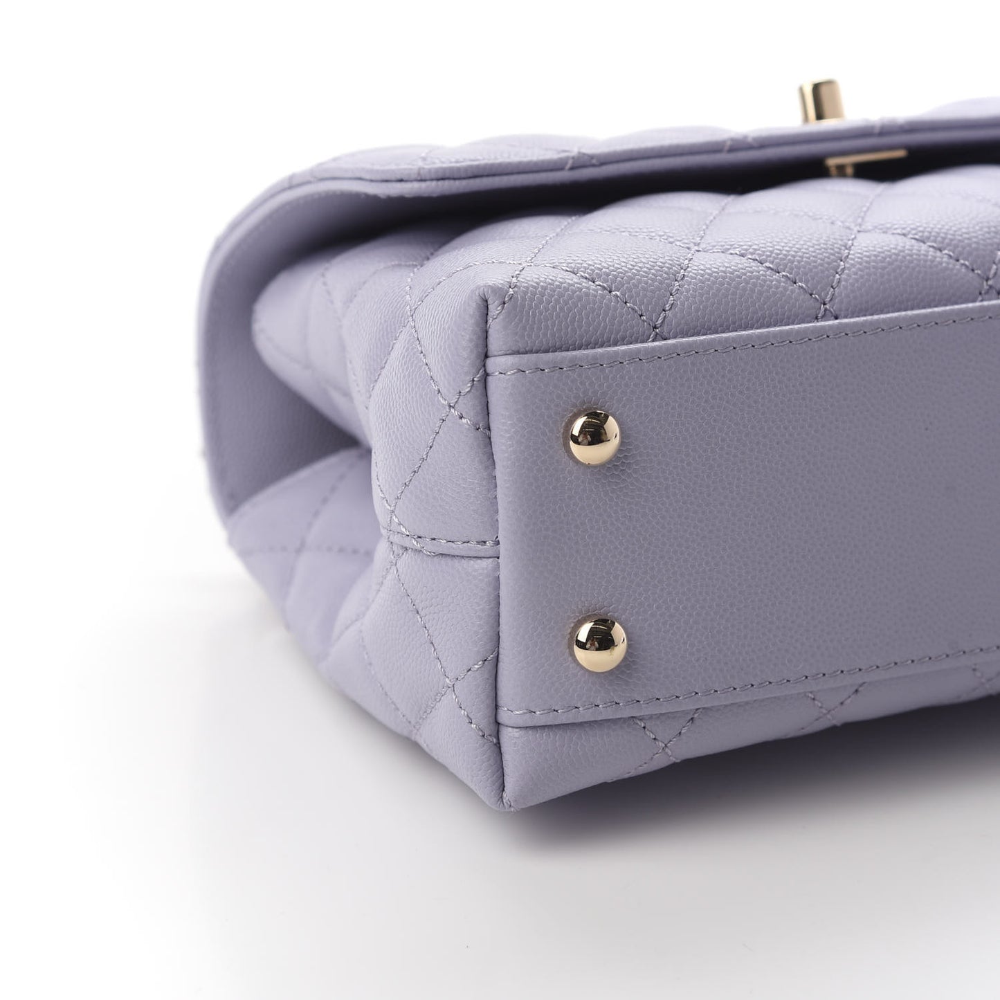 Caviar Quilted Mini Coco Handle Flap Light Purple