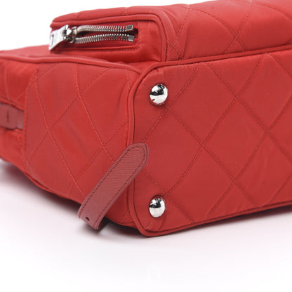Prada Nylon Tessuto Impuntu Quilted Backpack Rosso 9 of 10