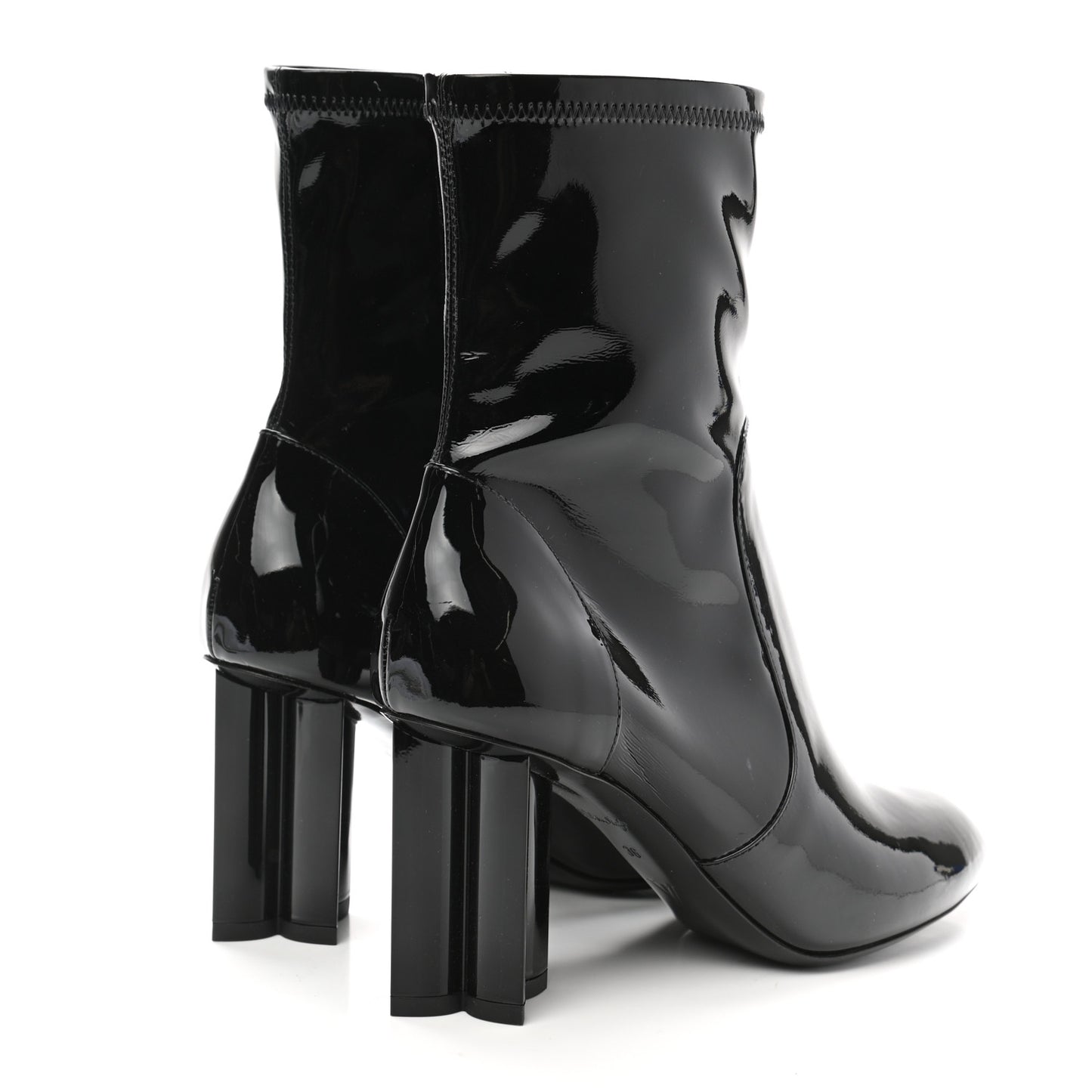 Patent Silhouette Ankle Boots 36 Black