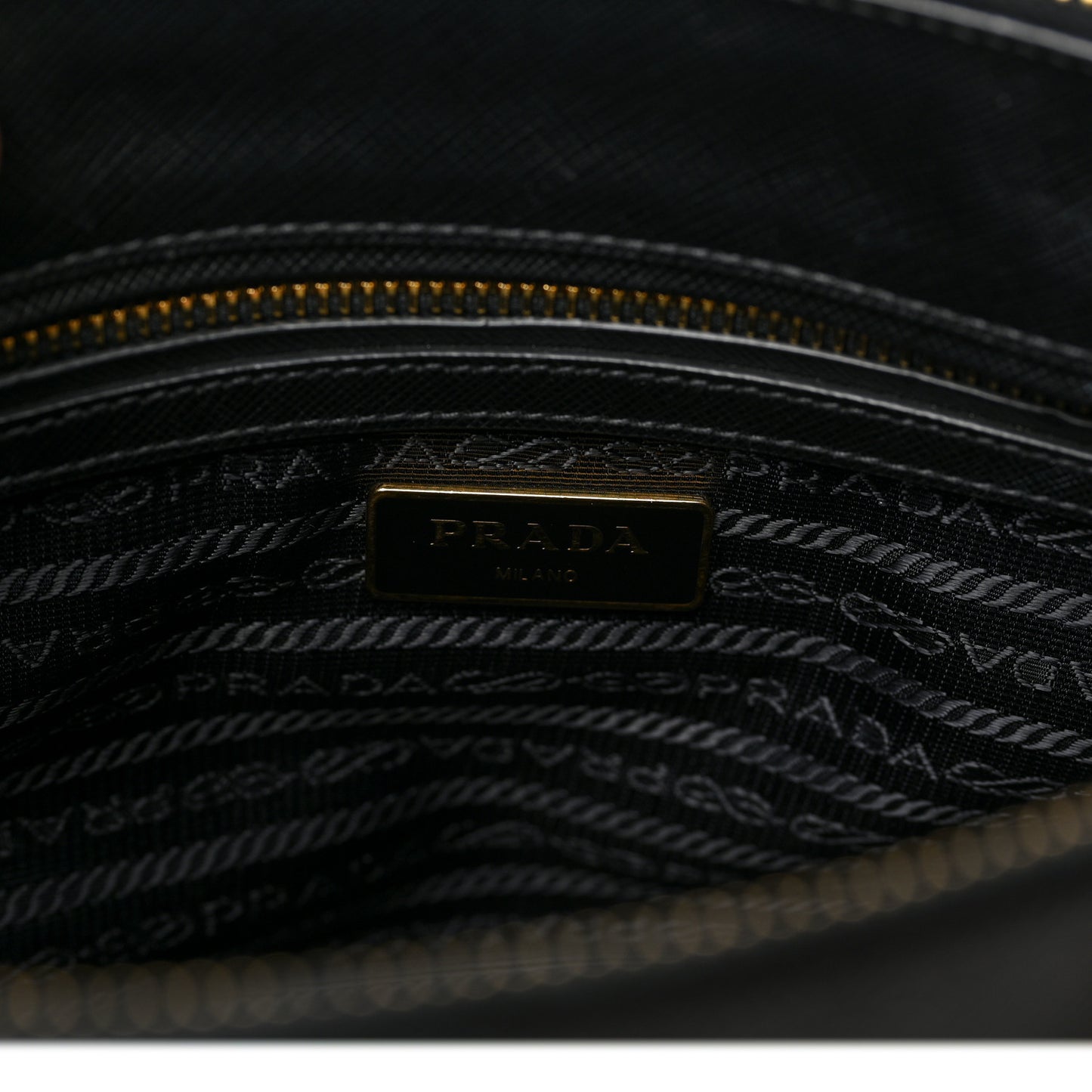 Saffiano Small Galleria Double Zip Tote Black