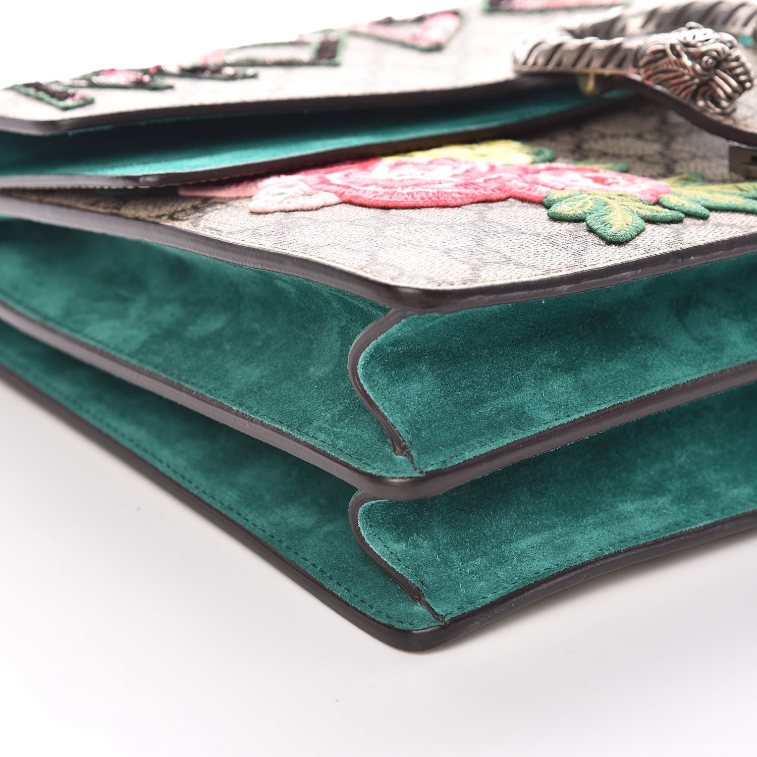 Gucci GG Supreme Monogram Embroidered Medium Dionysus Shoulder Bag Emerald 5 of 11