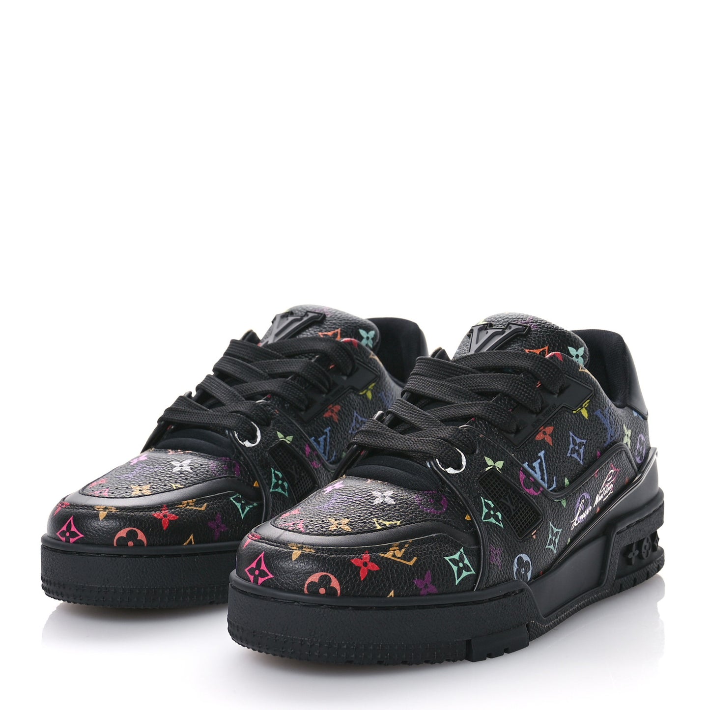 LV X TM Calfskin Monogram Multicolor LV Trainer Sneakers 36 Black