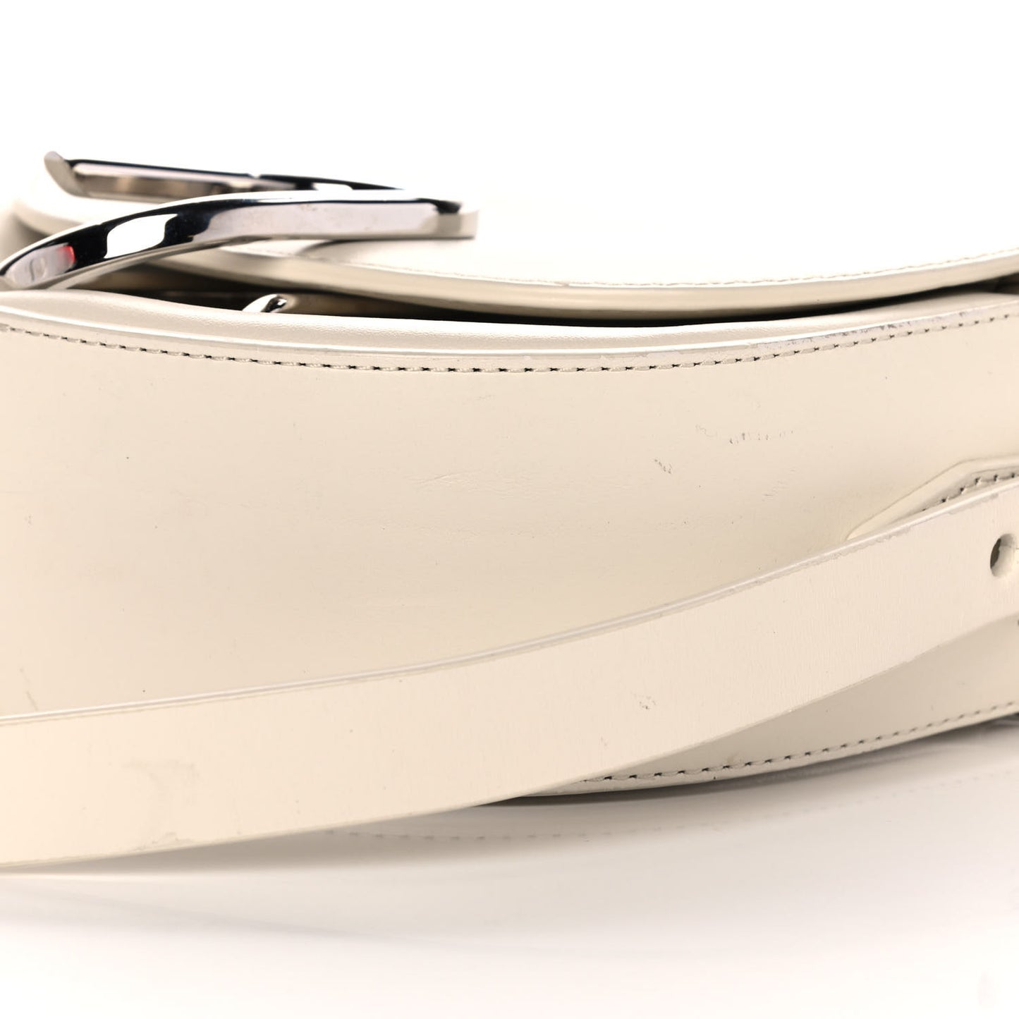 Calfskin Alix Saddle Crossbody Bag Off White