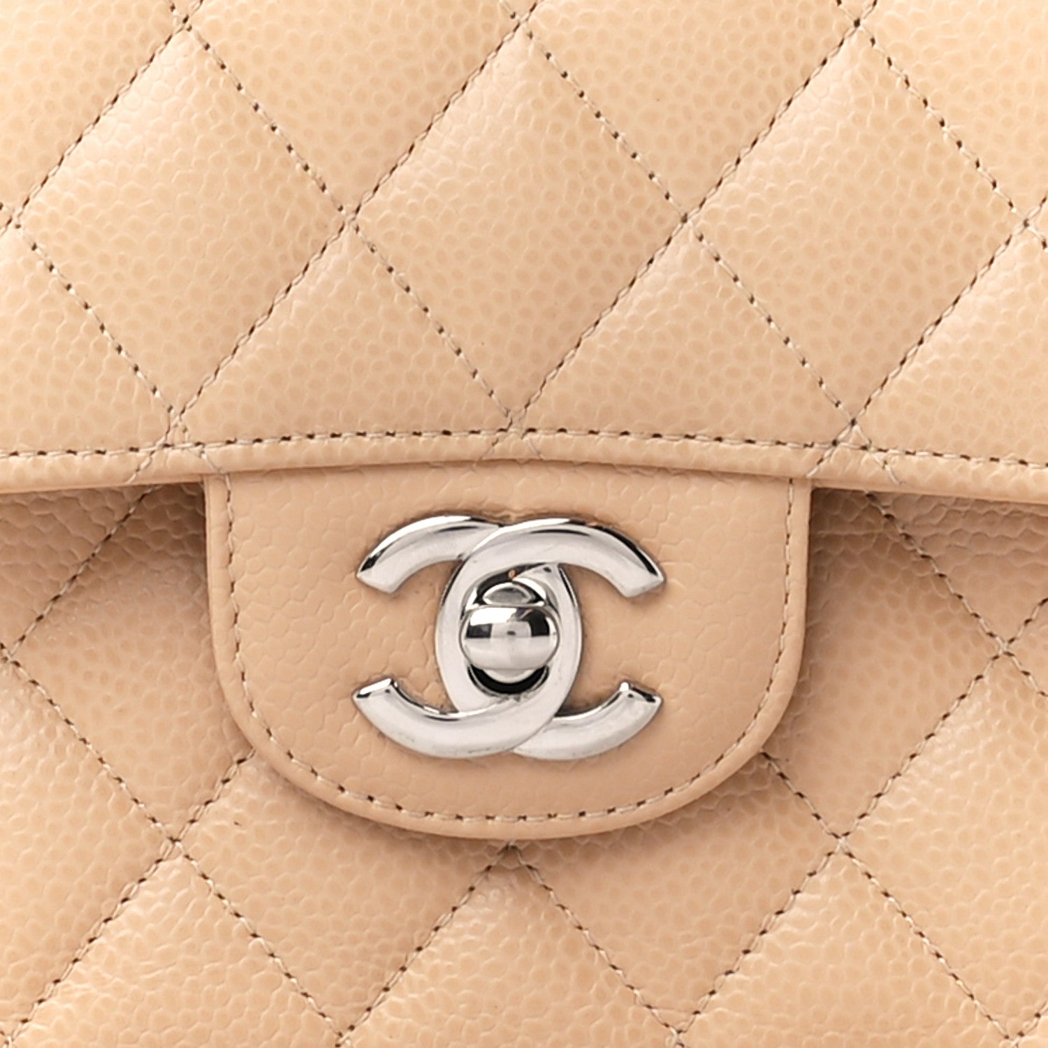 Chanel Caviar Quilted Medium Double Flap Beige 9 of 11