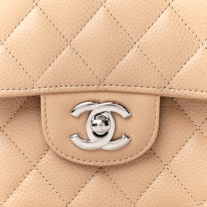 Chanel Caviar Quilted Medium Double Flap Beige 9 of 11