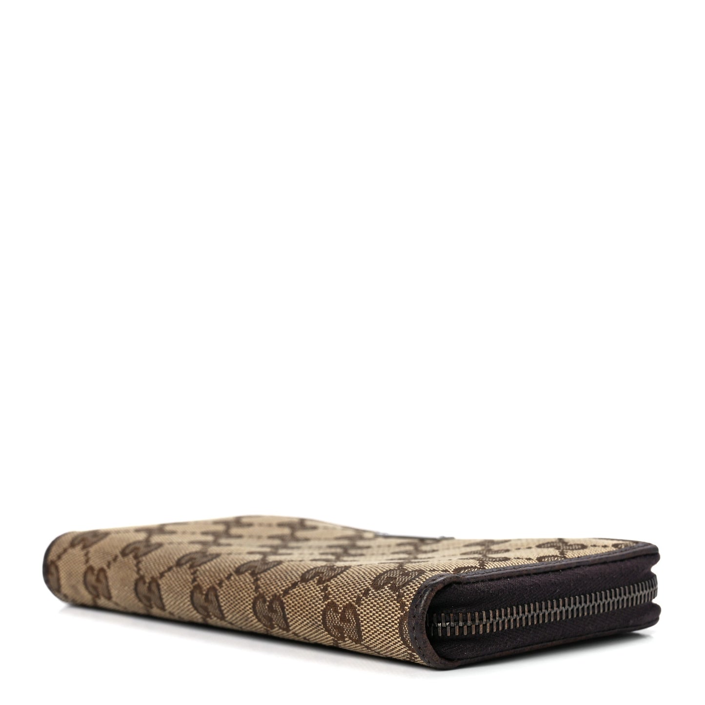 Monogram Metal Bar Zip Around Wallet Dark Brown