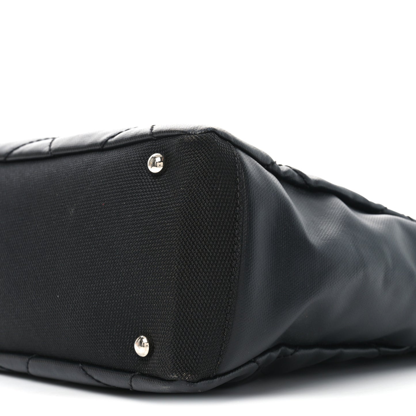 Coated Canvas Quilted Small Paris Biarritz Tote Black
