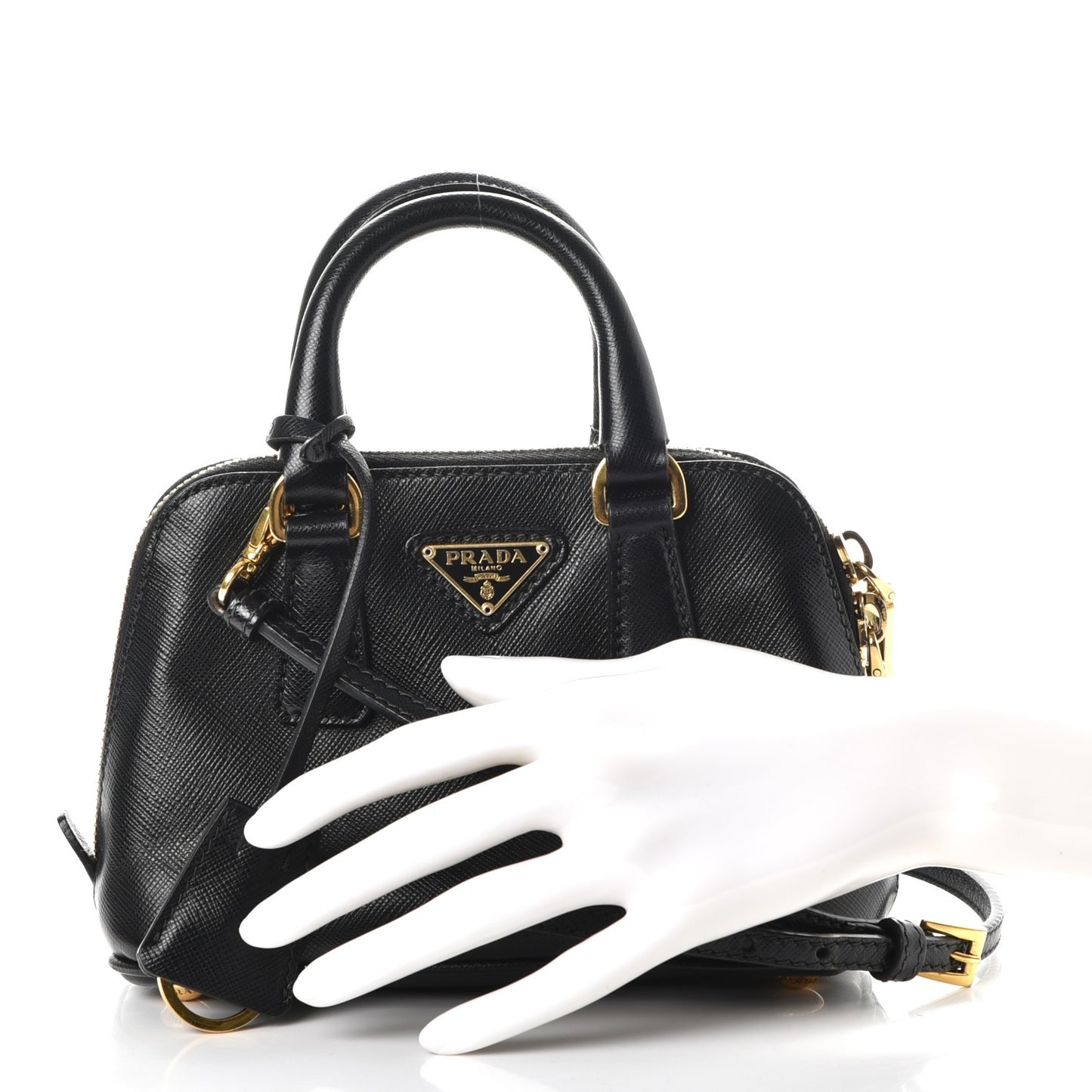 Saffiano Lux Mini Promenade Tote Black