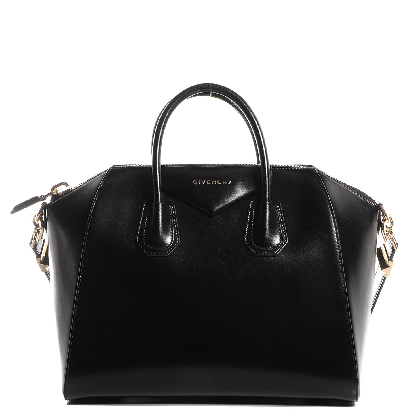 Shiny Lord Calfskin Medium Antigona Black