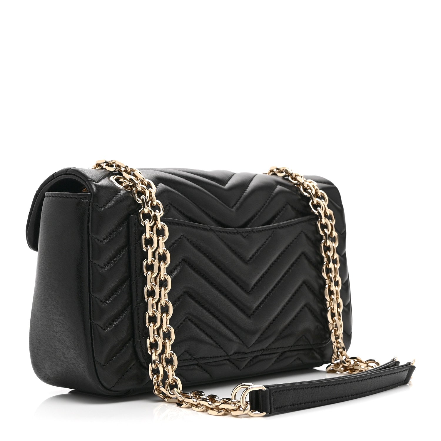 Gucci Lambskin Matelasse Medium GG Marmont Shoulder Bag Black 3 of 11