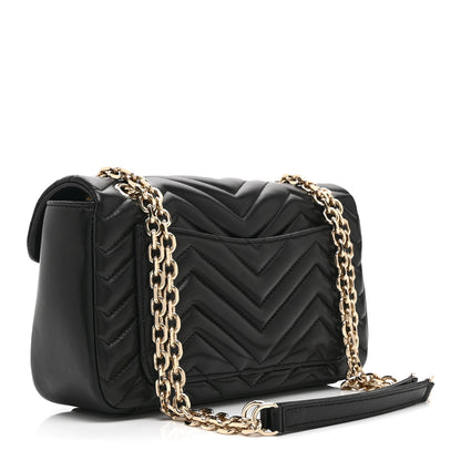 Gucci Lambskin Matelasse Medium GG Marmont Shoulder Bag Black 3 of 11