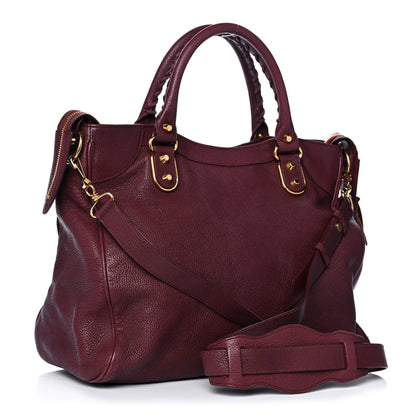 Balenciaga Chevre Gold Metallic Edge Hardware Velo Bordeaux 2 of 15