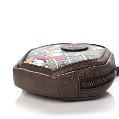 Gucci X DISNEY GG Supreme Monogram Donald Duck Interlocking G Coin Pouch Beige Multicolor New Acero 9 of 11