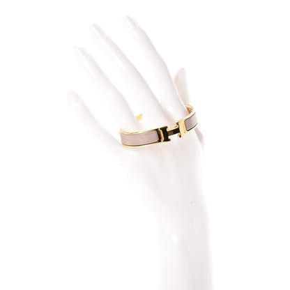 Hermes Enamel Clic Clac H Narrow Bracelet PM Marron Glace 2 of 6