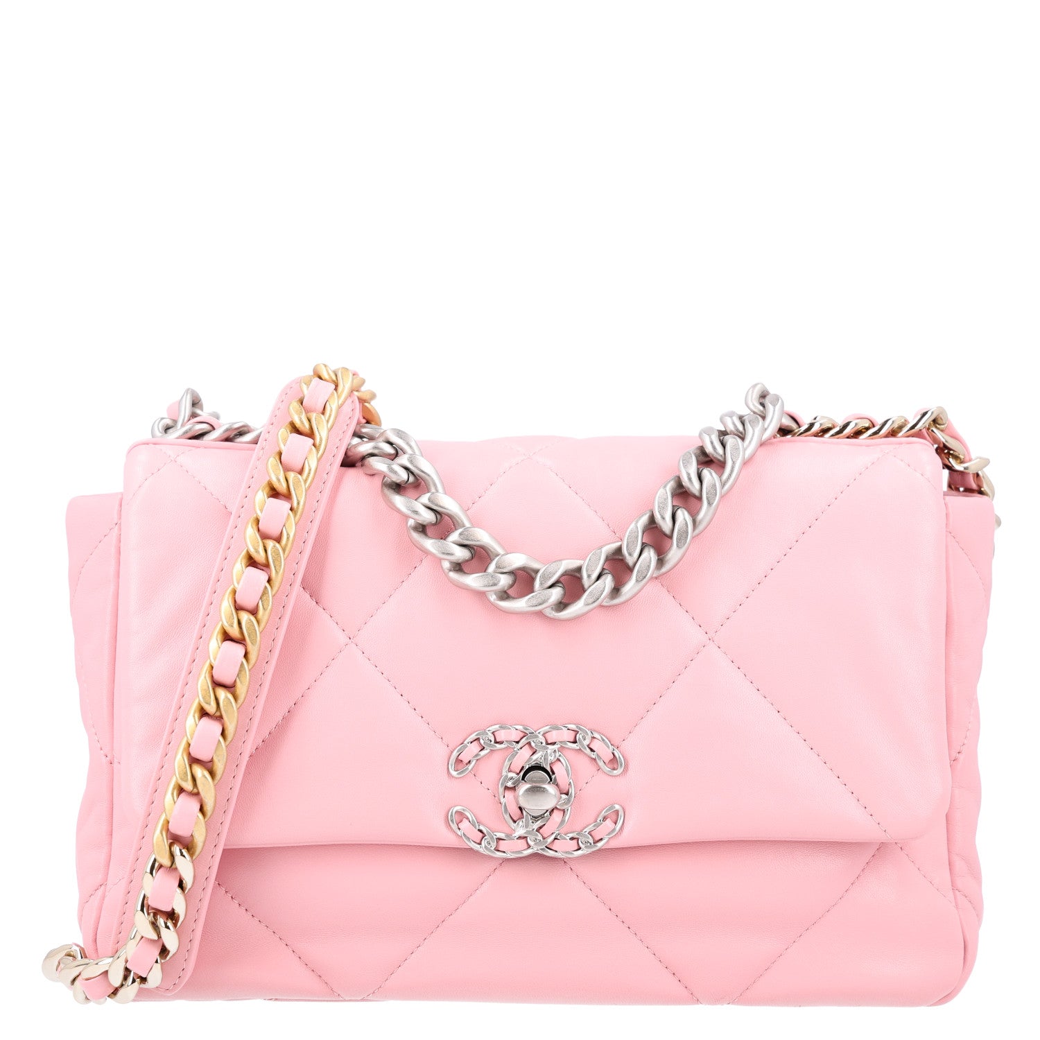 Chanel Lambskin Quilted Medium Chanel 19 Flap Light Pink 1 of 10