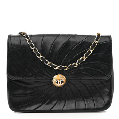 Chanel Lambskin Stitched Single Flap Black 1 of 16