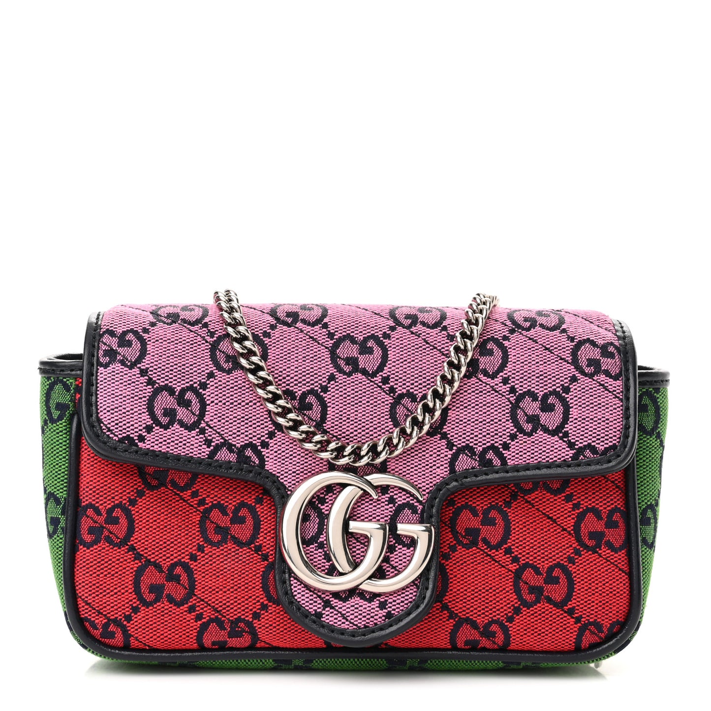 Monogram Multicolor Matelasse Diagonal Super Mini GG Marmont Shoulder Bag Pink Blue Red Yellow Green