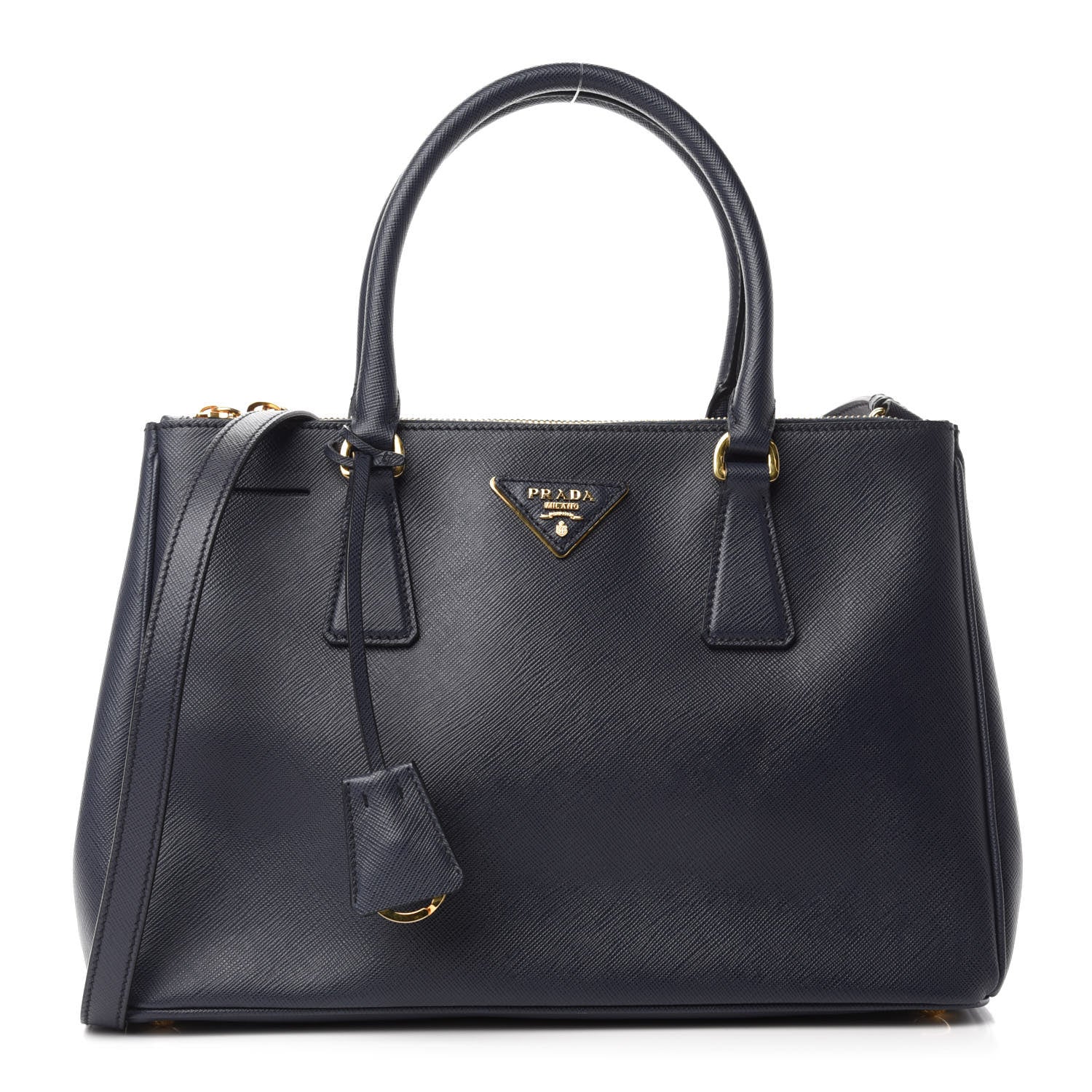 Prada Saffiano Small Galleria Double Zip Tote Baltico 1 of 10